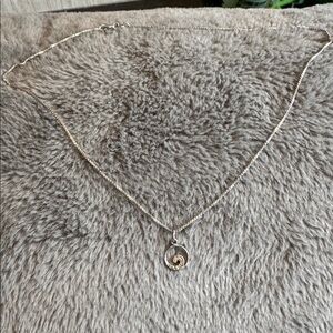 Elegant Sterling Silver sparkly wave pendant